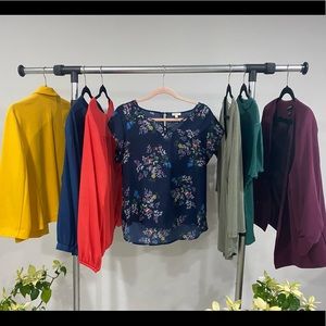 Lily White Flower Short Sleeved Blouse